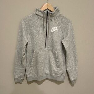 Nike Womens Gray Pullover Funnel Neck Sweatshirt